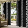 thumbnail image 3 of Black Boho Outdoor Curtains for Patio Waterproof,Windproof Privacy Curtains with Weighted Bottom,Vintage Abstract Striped Geometric Motifs Outside Drapes for Picnic Garage Yard Cabana 54"x95" 1 Panel, 3 of 8