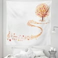 thumbnail image 1 of Autumn Tapestry, Maple Tree in the September with Swirled Music Sheet and Notes Warm Colored Design, Fabric Wall Hanging Decor for Bedroom Living Room Dorm, 5 Sizes, Multicolor, by Ambesonne, 1 of 1