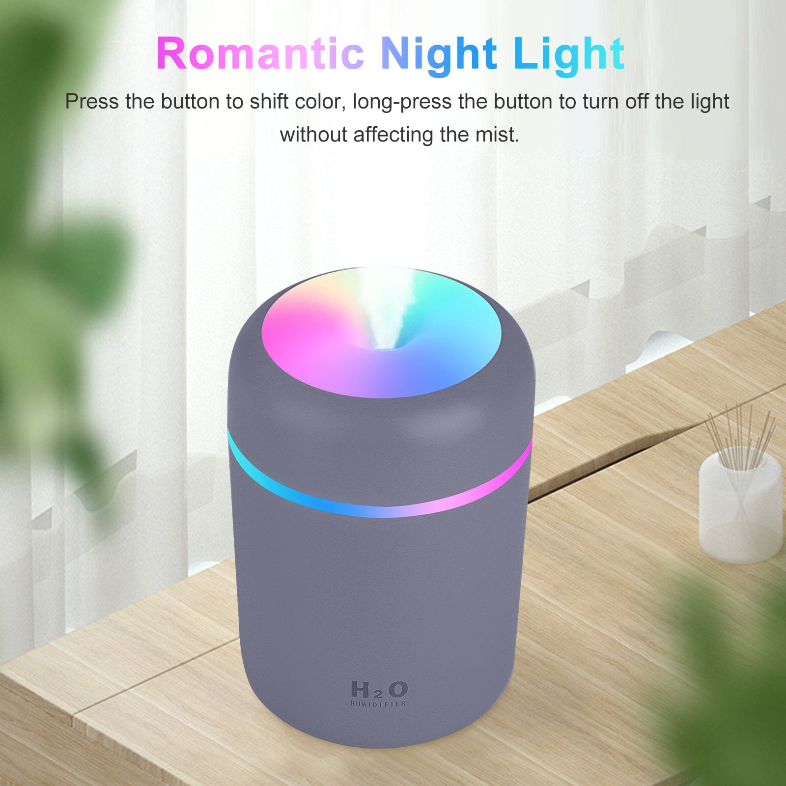 300ml Essential Oil Aroma Diffuser, EEEkit Ultrasonic Cool Mist Humidifier with 2 Mode and LED Color Changing Light