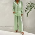 thumbnail image 4 of ZZwxWA Womens 2 Piece Pajamas Sleepwear Soft Button Down Shirt Loungewear Long Sleeve Pjs Set, 4 of 6