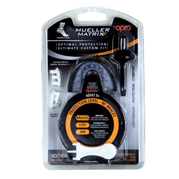 Mueller Matrix Mouthguard for Braces: Adult / Age 9 and Older   (Black)