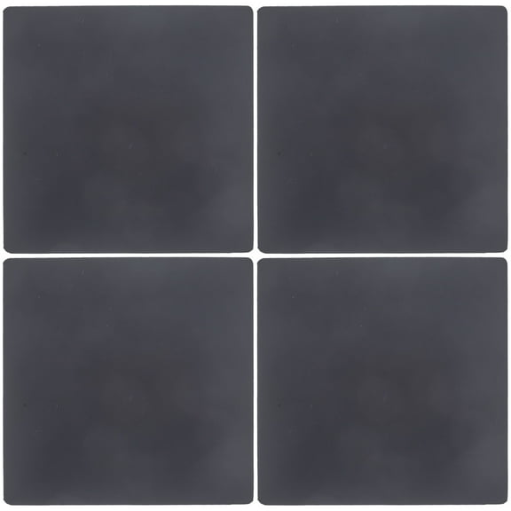 ONAPARTER 4 Pcs Square Silicone Coaster Coasters Anti-slip Shape Placemats Non-skid Cup Decorative Mug Pad （Black）