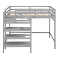 thumbnail image 5 of Euroco Full Size Loft Bed with Shelf and Hanger for Kids Teens Bedroom, Gray, 5 of 14
