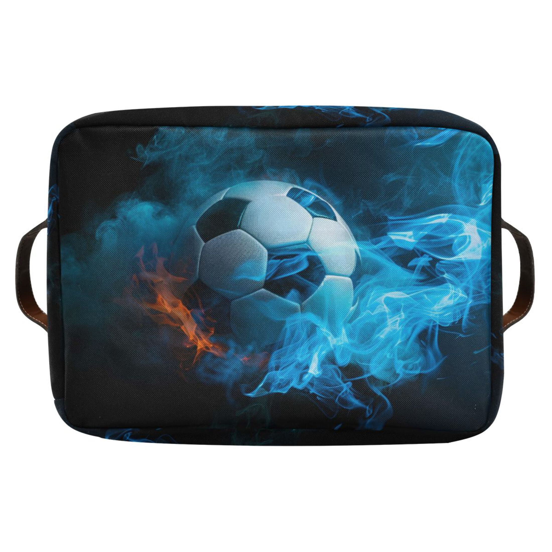 Ryvnso Soccer Ball with Fire Storage Basket Large Bin Foldable Boxes Toys Organizer 14.2x10.2x8.3in 2 PCs