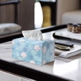 thumbnail image 2 of ZUXONGSY Shells Starfish Tissue Box Cover PU Leather Household Tissue Holder with Buttons Rectangular Tissue Box Cover Easy to Clean Tissue Box Holder for Table, Dresser, Countertop, 2 of 7
