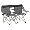 thumbnail image 4 of Double Camping Chair - Heavy Duty Oversized Padded Love Seat - Folding Beach Chair with Cup Holder & Carry Strap - Black/Grey, 4 of 8