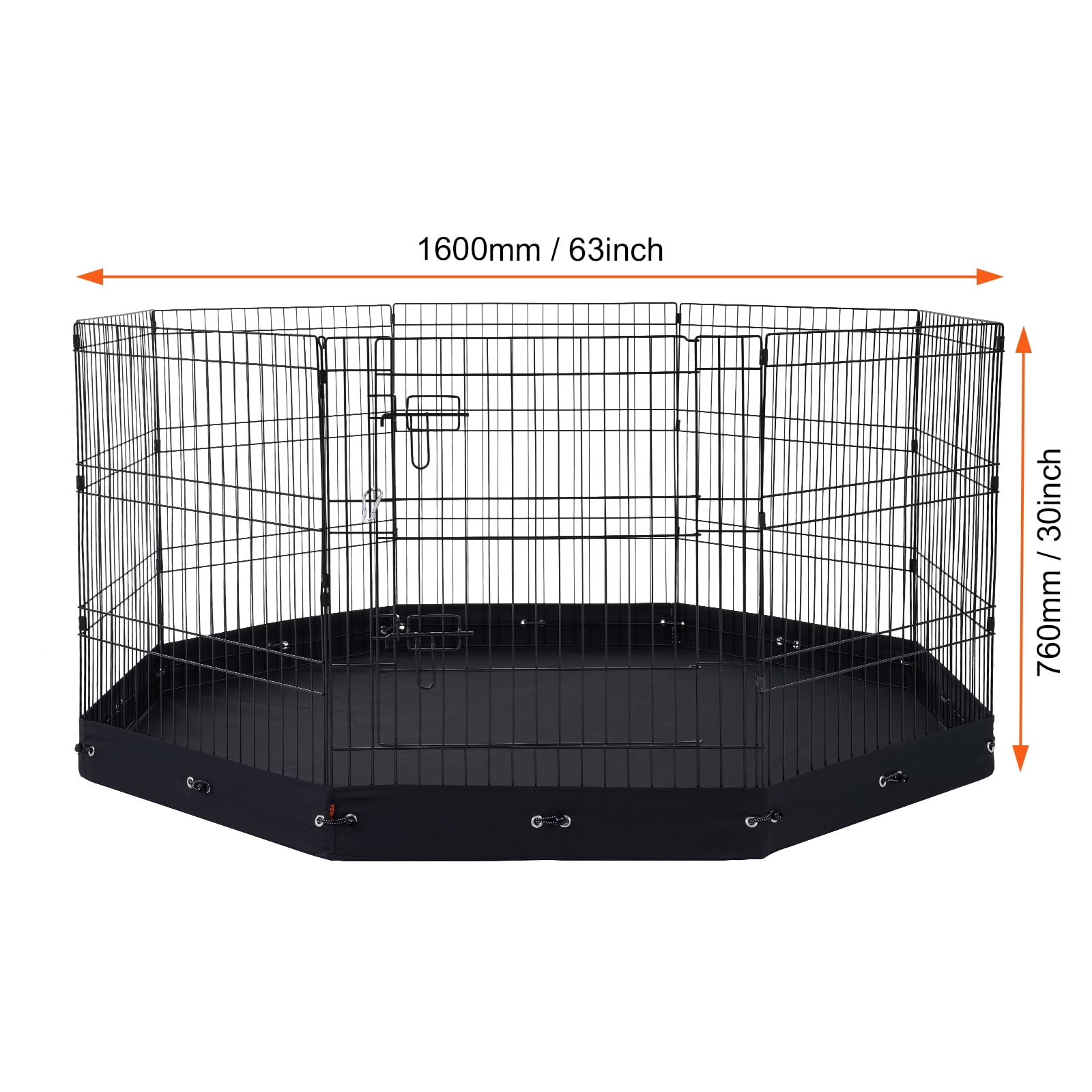 KFFKFF Canine Enclosure, 8 Panels Dog Playpen with Mat, 30"H x 24"W Collapsible Pet Activity Area, Indoor and Outdoor Canine Barrier with Entrance