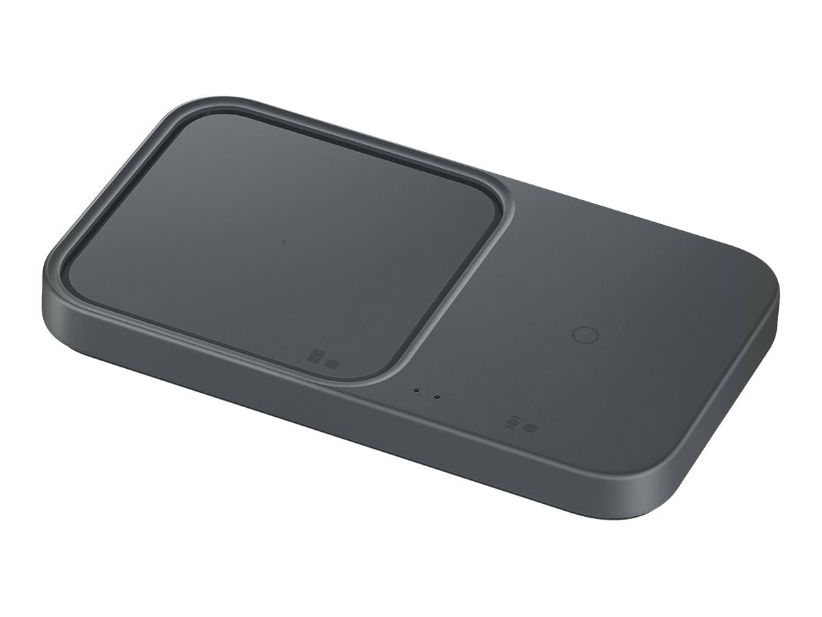 SAMSUNG 15W Wireless Charger Duo w/ USB C Cable, Charge 2 Devices at Once, Cordless Super Fast Charging Pad for Galaxy Phones and Devices, 2022, US Version, Dark Grey