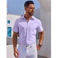 thumbnail image 4 of COOFANDY Mens Casual Shirts Short Sleeve Untucked Casual Dress Shirts, 4 of 6