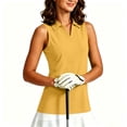 thumbnail image 4 of Women's Sleeveless Golf Tank Tops Collared V Neck Comfortable Breathable Casual Athletic Tennis Shirts Daily Wear Yellow XXL, 4 of 9