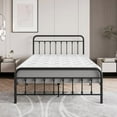thumbnail image 5 of Metal Platform Bed Frame, Victorian Style Headboard/Footboard/Under Bed Storage/No Box Spring Needed/Full Size Black, 5 of 12