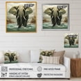thumbnail image 4 of Designart "Dreamscape with Grey Elephant" Animals Framed Wall Art - Traditional Grey Elephant Hallway Framed Wall Art Decor, 4 of 6