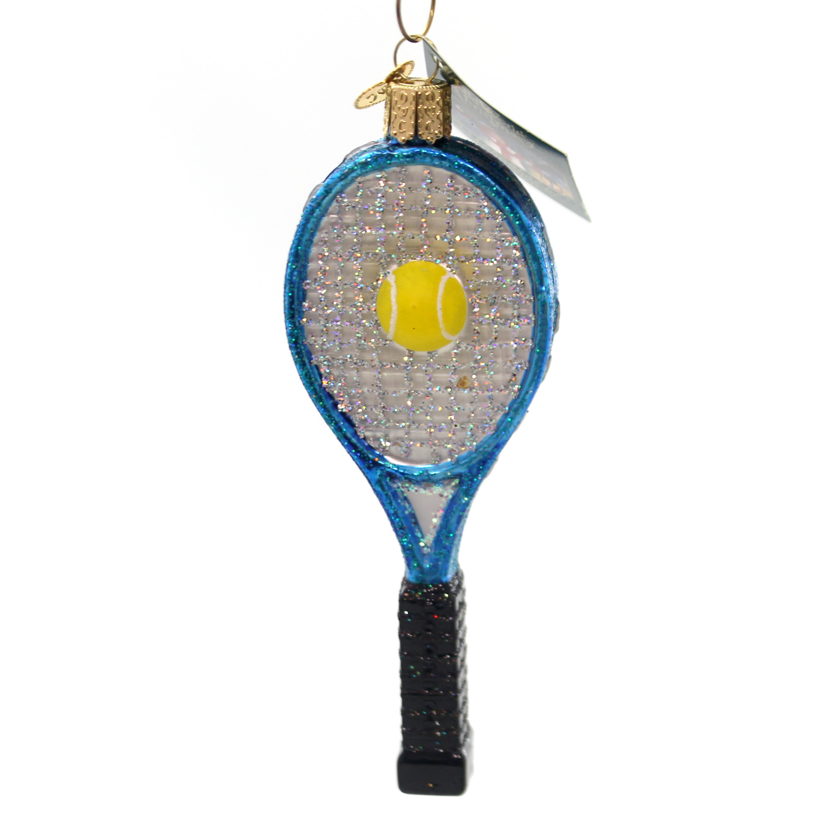 Old World Christmas TENNIS RACQUET Glass Ornament Ball Sport Game