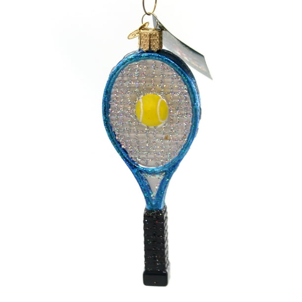 Old World Christmas TENNIS RACQUET Glass Ornament Ball Sport Game