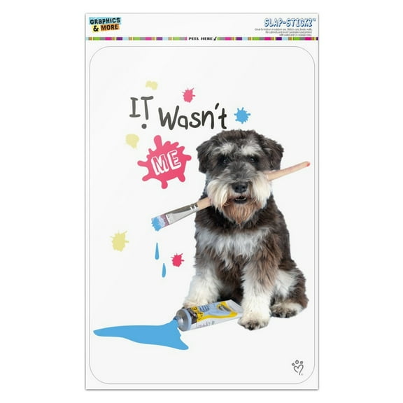 Messy Puppy Dog with Paintbrush Home Business Office Sign