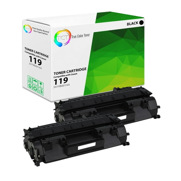 TCT 119 Toner Cartridge 2 Pack - Compatible With Canon 119 3479B001AA Black