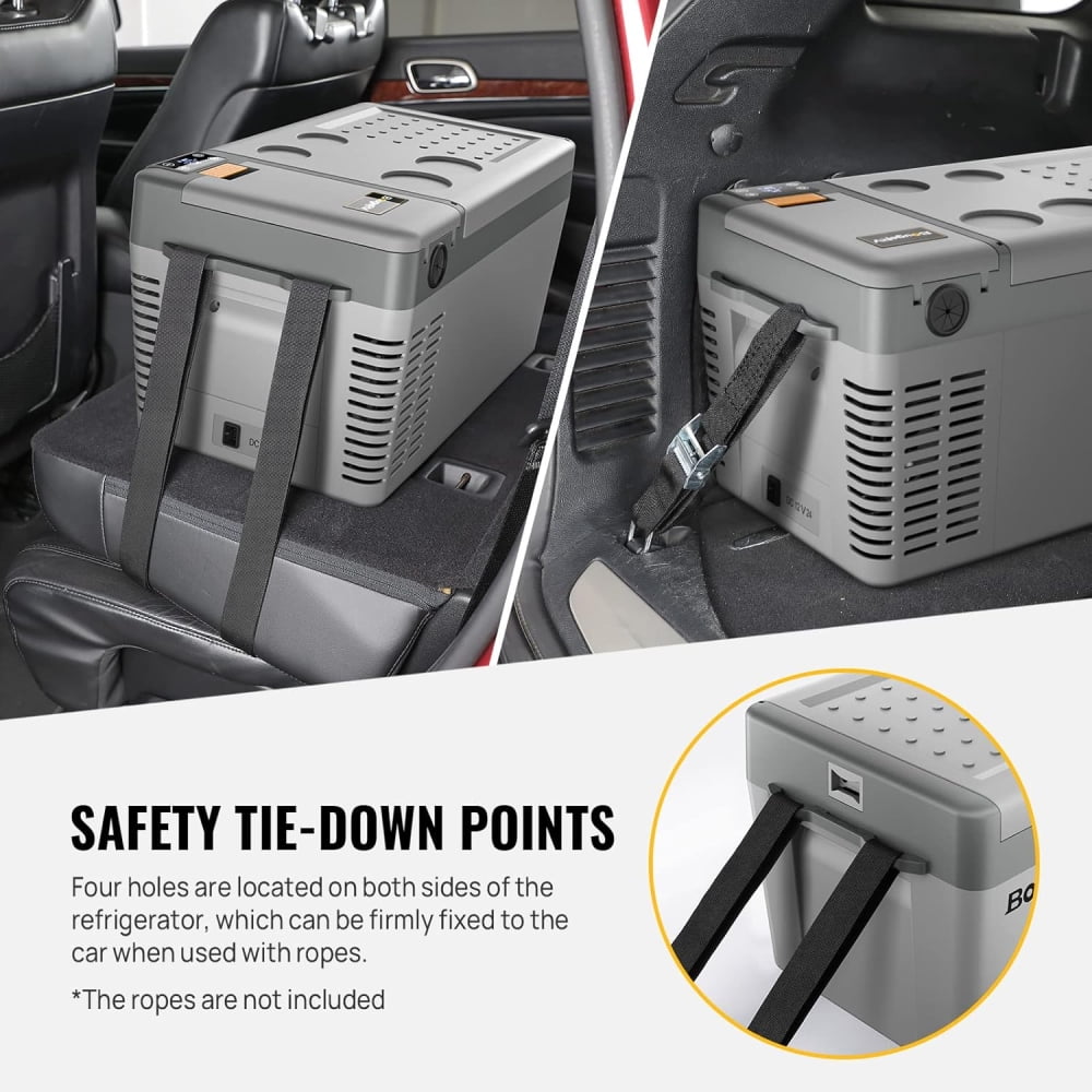 BougeRV Portable Car Refrigerator CRPRO 21 Qt, 12 Volt Fridge Compressor Freezer with -8℉~50℉ Cooling Range, 12V/24 DC & 110-240 AC for RV Truck Vehicle Boat Outdoor & Home Use Grey