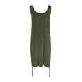 thumbnail image 3 of fatyb Beach Cover up for Women Sleeveless Knit Bikini Cover up Drawstring Summer Tank Dress Swimwear, 3 of 5