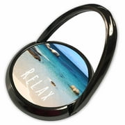 3dRose Relax - Positive affirmations - Inspiring motivational word - Beach photography - calm ocean sea - Phone Ring (phr_151391_1)