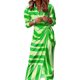 thumbnail image 1 of VISgogo Vestido casual para mujer, cuello de solapa, cuello en V, manga larga, contraste de color, estampado, corte alto, vestidos con cordones VISgogo  moda, 1 of 2