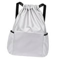 thumbnail image 2 of Mochila con cordón de almacenamiento ligero para mujeres y hombres, mochila informal para el trabajo y senderismo Gris, 2 of 8