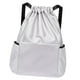 thumbnail image 2 of Mochila con cordón resistente al agua con mochilas de almacenamiento de bolsillo frontal para el trabajo Gris, 2 of 8
