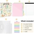 thumbnail image 3 of 1 Inch 3-Ring Binder with Clipboard, PU Aesthetic 5 Dividers, Notepad, Stickers & Pockets for Work and School (Letter Size), 3 of 4