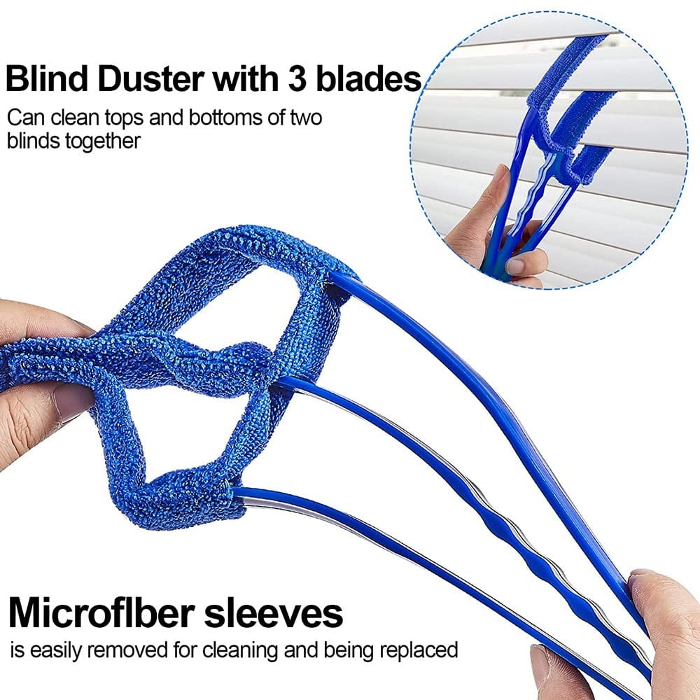 WLLHYF Blind Cleaner Duster Tool, 2Pcs Window Venetian 7 Finger