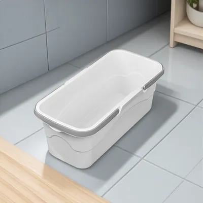 ELAYARD Household Mop Bucket White PP Plastic for Easy to Wash Mop 1Pack