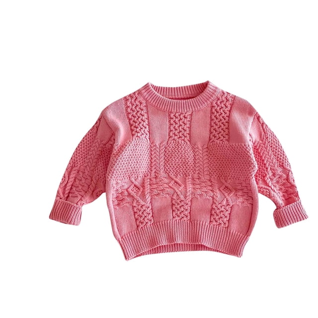 Suéteres para niños hoksml, suéteres casuales de manga larga con cuello redondo, suéteres de punto con bloques de colores a rayas para niñas y niños de 0 a 14 años, ¡liquidación de suéteres de cable