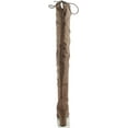 thumbnail image 4 of Delicious Women Over Knee Thigh High Boots Slip-On Chunky Thick Heels Back Lace-Up SNIVY-AH Brown Taupe Suede 10, 4 of 4