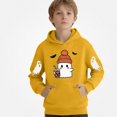 thumbnail image 2 of DJDLJWCJ Boys Halloween Graphic Hoodie Kids Halloween Print Pullover Sweatshirts, Fun Casual Fall Festival Tops Yellow Size 10, 2 of 5