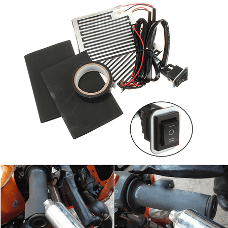 Dirt Pit Bike 12V 15W Motorcycle Handlebar Hand Grip Heated Wrap Hand Warm Christmas Gift 3 Position High Low ON OFF Switch Universal Motorbike Pit Dirt Bike E-bike ATV Winter Heating US ()