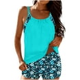 thumbnail image 2 of UVEASISHA Women's Trendy Printed Swimwear Adjustable Strap Blouson Backless Cami Top with Boy Shorts Bathing Suit Modest Beach Vacation Swimsuits Multicolor XXL, 2 of 7