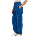thumbnail image 4 of Joggers for Women Fall Winter Lined Elastic High Waist Straight Leg Relaxed Fit Jogger Sweatpants with Pockets, 4 of 8