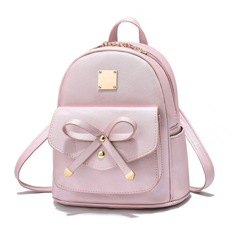  Girls Cute Mini Backpack Purse Fashion School Bags PU Leather  Casual Backpack for Teens Women Pink