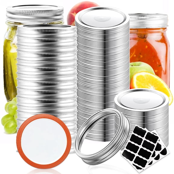 Xahpower 48 Pcs Regular Mouth Canning Jar Lids and Rings Mason Jar Xahpower Lids, Split Type Lids Leak Proof(70mm)