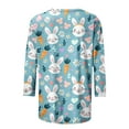 thumbnail image 4 of lcziwo Ofertas en Walmart Women's Easter Shirts 2025 Fashion Egg Printed Blouses Casual Round Neck Shirt Spring Holiday Wear 3/4 Sleeve Easter Tops Multicolor S, 4 of 6