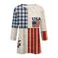 thumbnail image 5 of KDDYLITQ United States 250th Anniversary Shirts for Women Summer 250th Birthday Crew Neck Blouses 4th July Printed Independence T-Shirts National Flag Print Cute 3/4 Sleeve Tops Deep Red M, 5 of 6
