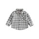 thumbnail image 2 of Gibobby Playera De Algodón Chaqueta a cuadros para bebés, niños y niñas, manga larga, solapa, botones, camisas con bolsillos, abrigos, cárdigan, Tops(Gris, 6-12 Meses), 2 of 4