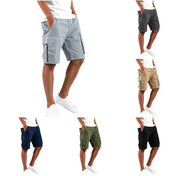 LiuXxxx Casual Cargo Shorts with Multiple Pockets for Athletic Hiking Training Outdoor Sports Lightweight Breathable Elastic Waist Summer GY2 XL