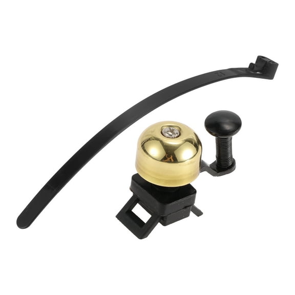 Unique Bargains MTB Mountain Bike Road Bike Bicycle Trigger Bell Clean Sound Quick Release Strap Design Gold Tone