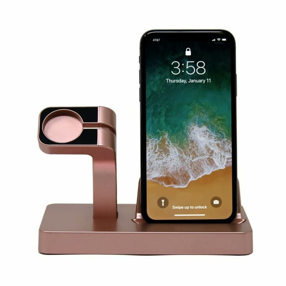2 in 1 Charging Stand for Apple Watch,Charger Stand Charging Station Dock for iWatch Series 5/4/3/2/1, iPad, iPhone 11 Pro/Xs/XR/X/8/8Plus/7/7 Plus,Pink