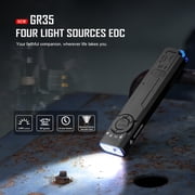 IMALENT GR35 EDC Tactical Flashlight, Rechargeable, Slim Flat, Portable Pocket Light, 2800 Lumens, Water-Resistant, Floodlight Strobe