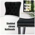 thumbnail image 5 of JESTOP Velvet Dining Chairs Set of 4, Tall Back Side Chair, Modern Upholstered High-end Tufted Side Chair with Button Back Ring, Solid Wood Legs (Black), 5 of 8