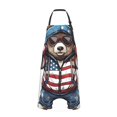 thumbnail image 2 of Honeii Patriotic Boxing Bear Art Print Waterproof Apron, Adjustable Kitchen Apron with Pockets,for Gardening, Dishwashing, Meat Processing, Car Washing, and Pet Grooming, 2 of 8