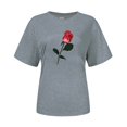 thumbnail image 4 of SZXZYGS T-Shirts pour Femmes Coton Grande Taille T-Shirt Mignon Col Rond Manches Courtes Été 2024, 4 of 4