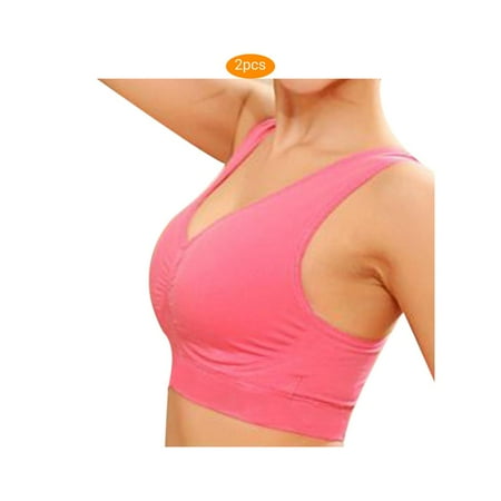 

2pcs Women Wirefree Seamless Sport Bra Top Push Running Yoga Girl Up Breathable
