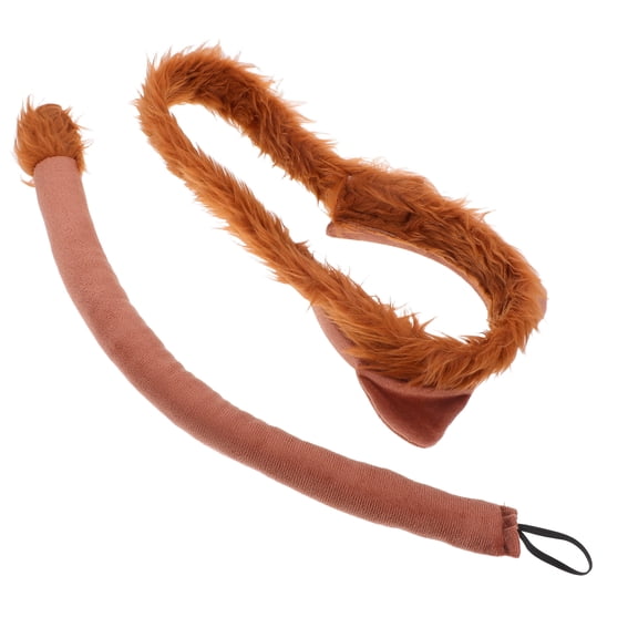 LOLIPPYY Cute Lion Ears Headband and Tail, Light Brown, Soft Fabric, Perfect for Cosplay and Parties