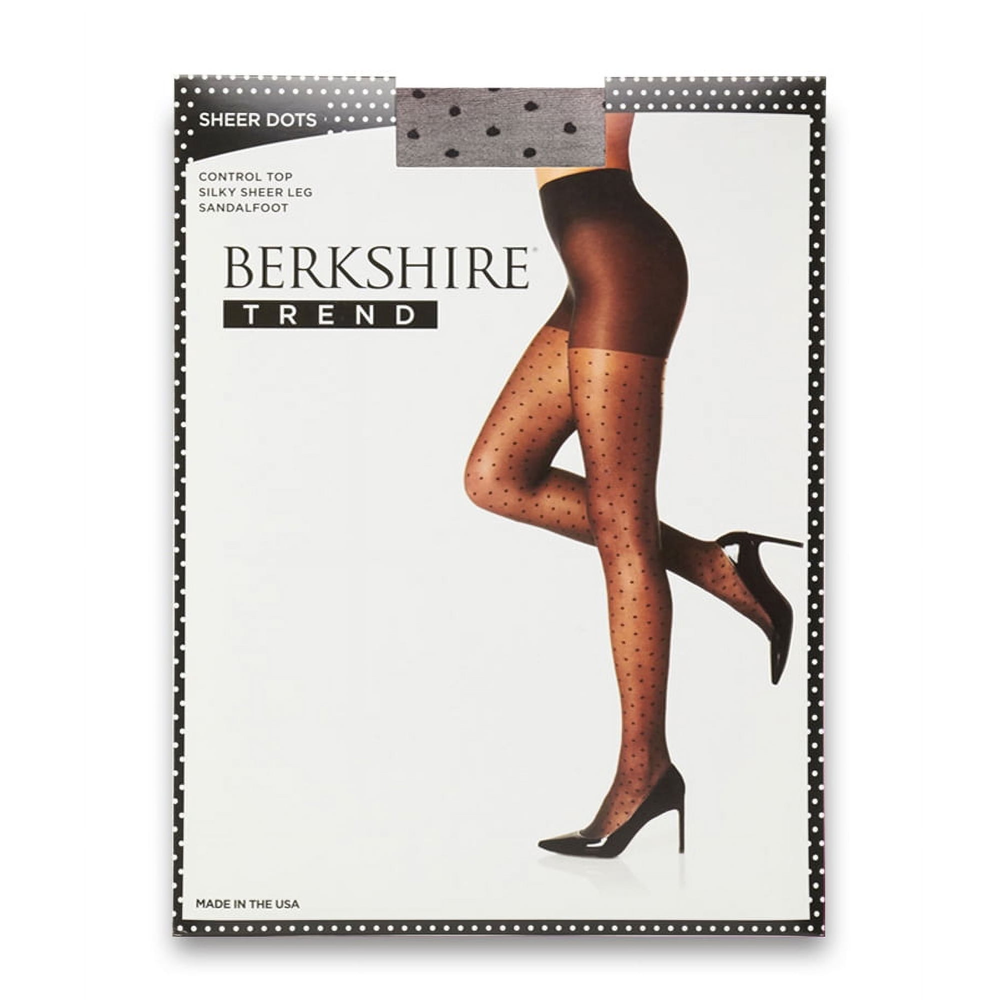 Women's Berkshire 8012 Sheer Dot Control Pantyhose (Fantasy Black 2 Plus)